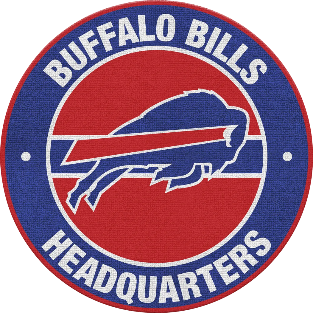 Buffalo Bills Blue 5' Round Headquarters Rug - Thumbnail - Image 1