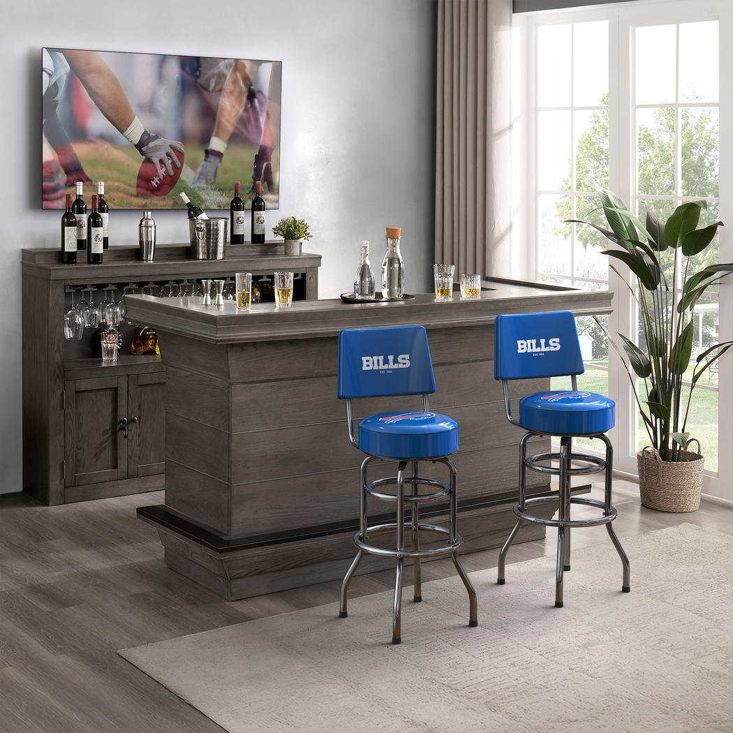 Buffalo Bills Blue Swivel Barstool with Back - Thumbnail - Image 2