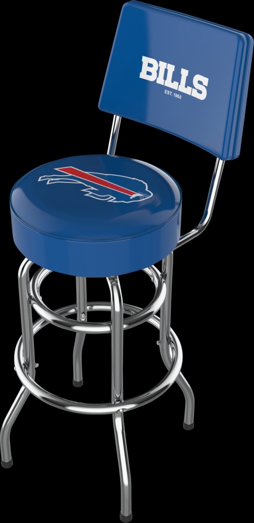 Buffalo Bills Blue Swivel Barstool with Back - Thumbnail - Image 1