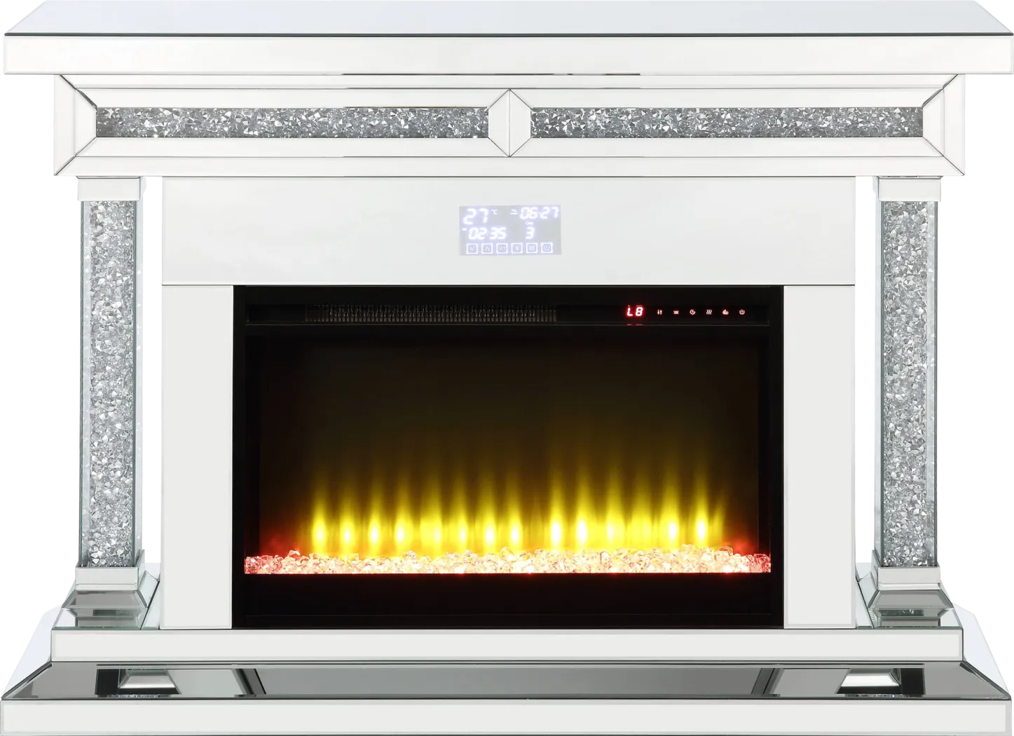 Buglewood Silver 47 in. Console, With Electric Fireplace - Thumbnail - Image 1