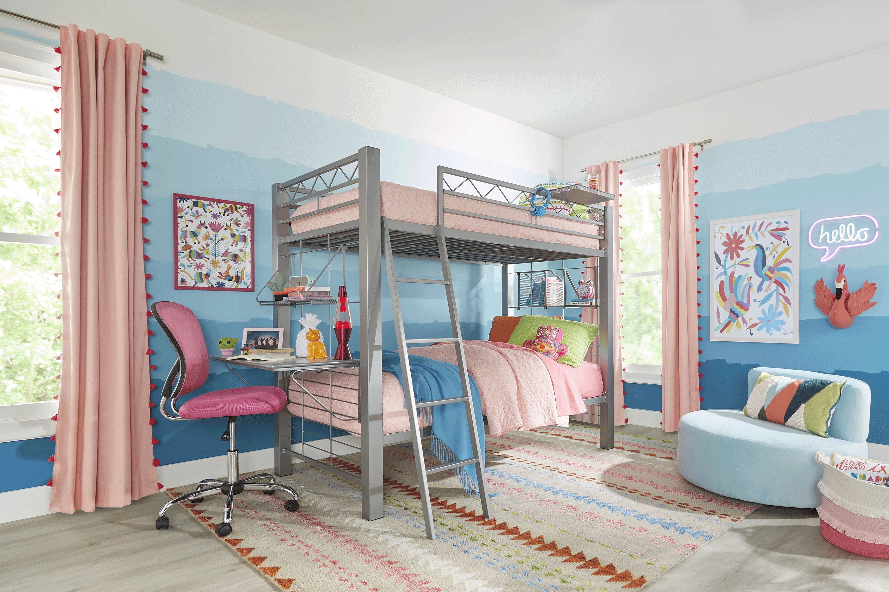 Build-A-Bunk Gray Pc Twin/Twin Bunk Bed Rooms to Go
