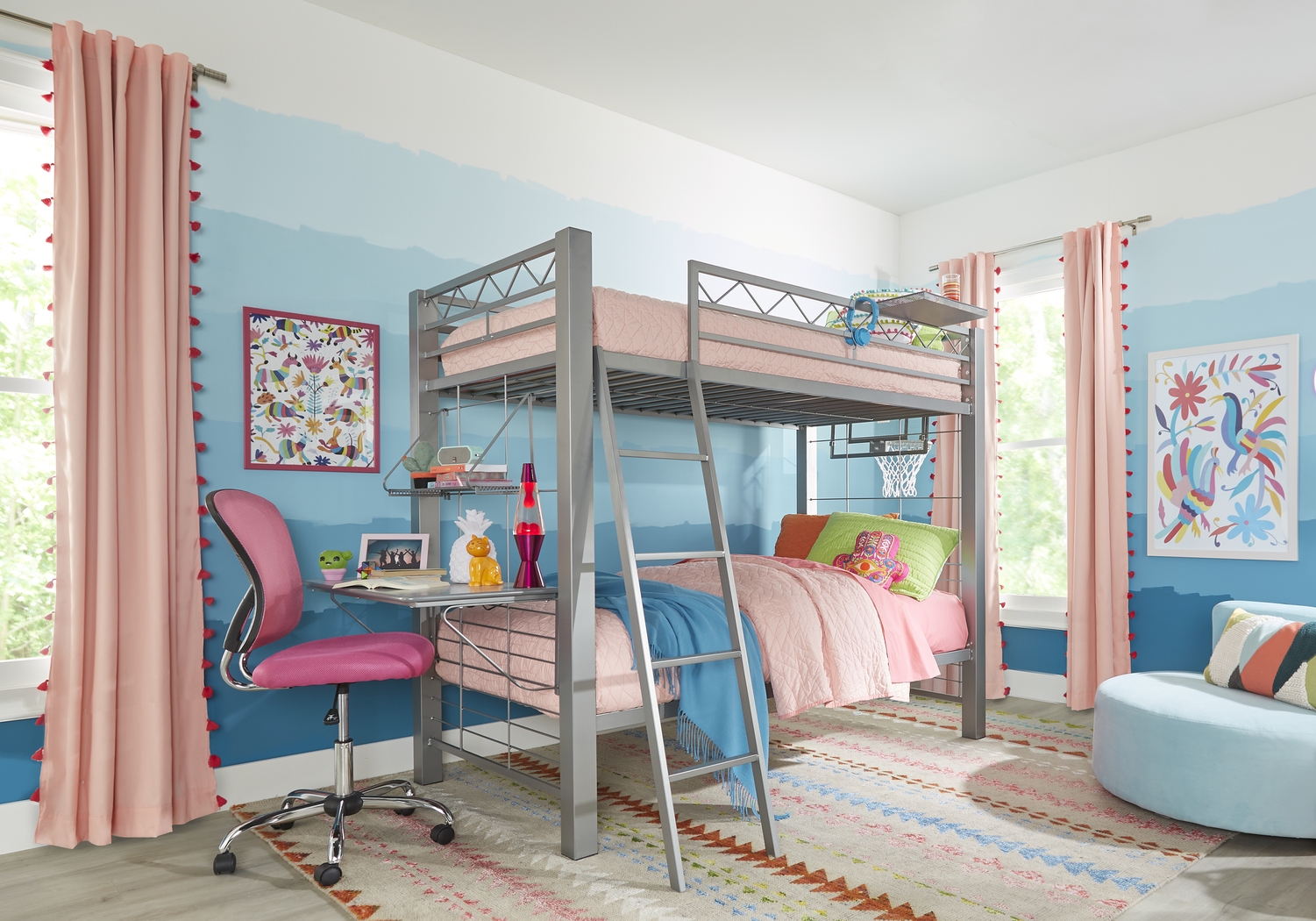 Build-a-Bunk Gray Twin/Twin Bunk with Gray Accessories - Thumbnail - Image 1