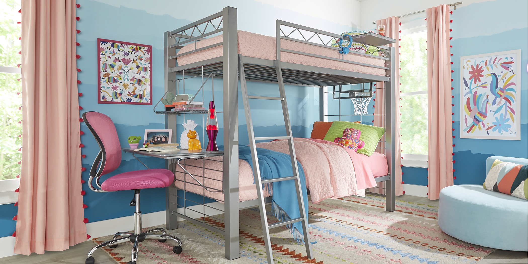 Build-a-Bunk Gray Twin/Twin Bunk with Gray Accessories - Thumbnail - Image 2