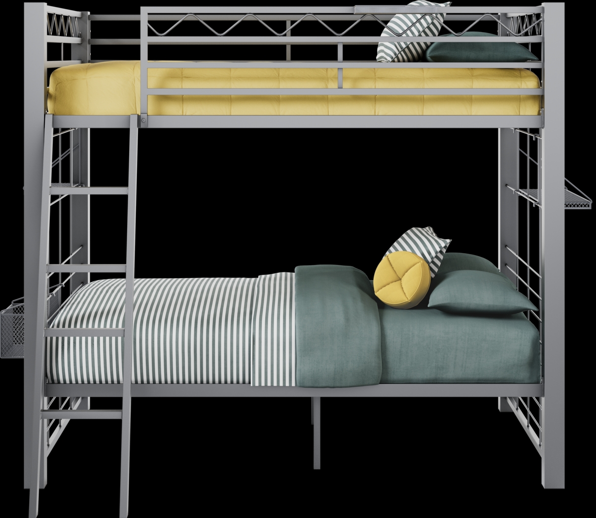 Build-a-Bunk Gray Full/Full Bunk Bed With Gray Accessories - Thumbnail - Image 3