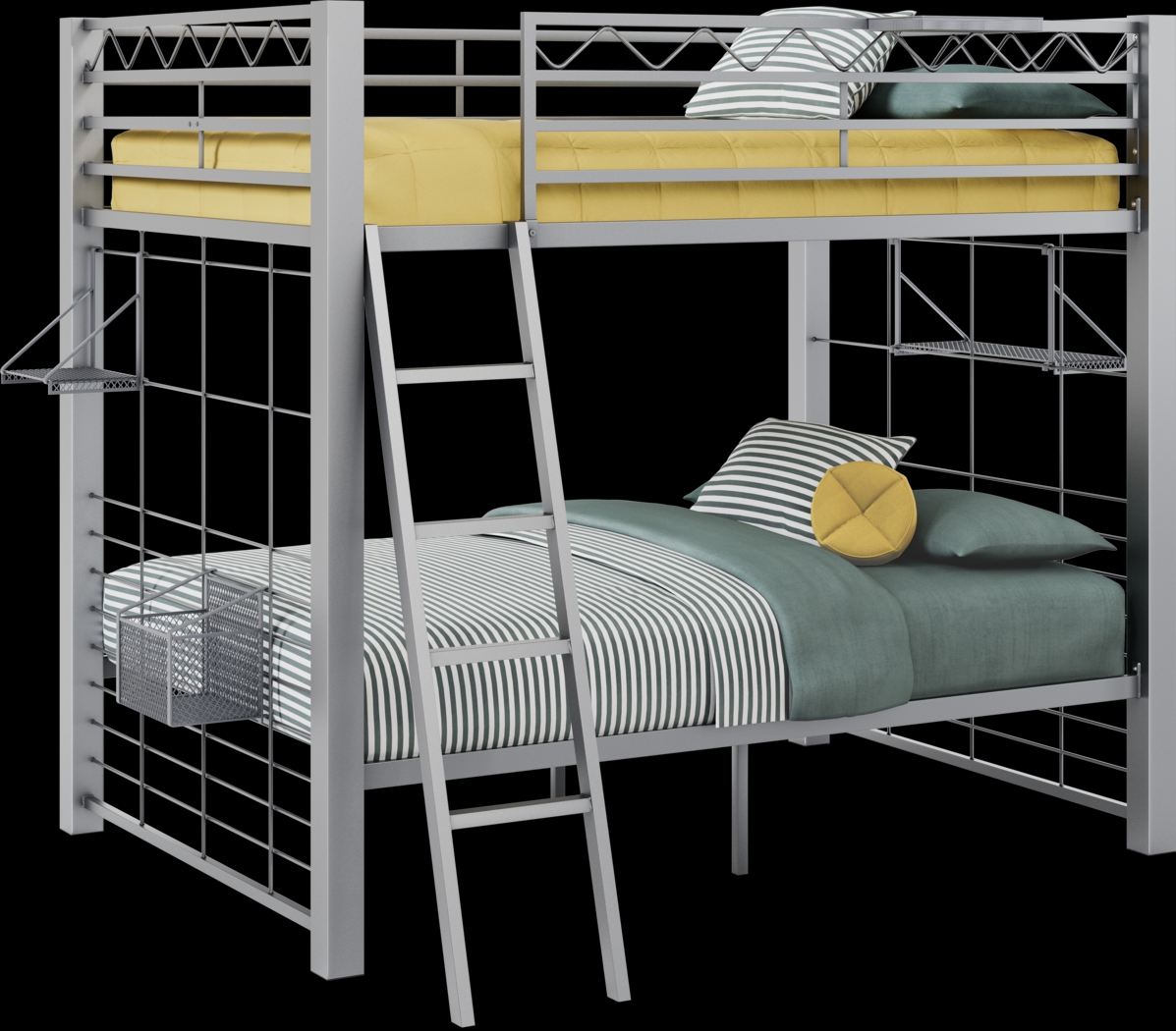 Build-a-Bunk Gray Full/Full Bunk Bed With Gray Accessories - Thumbnail - Image 1