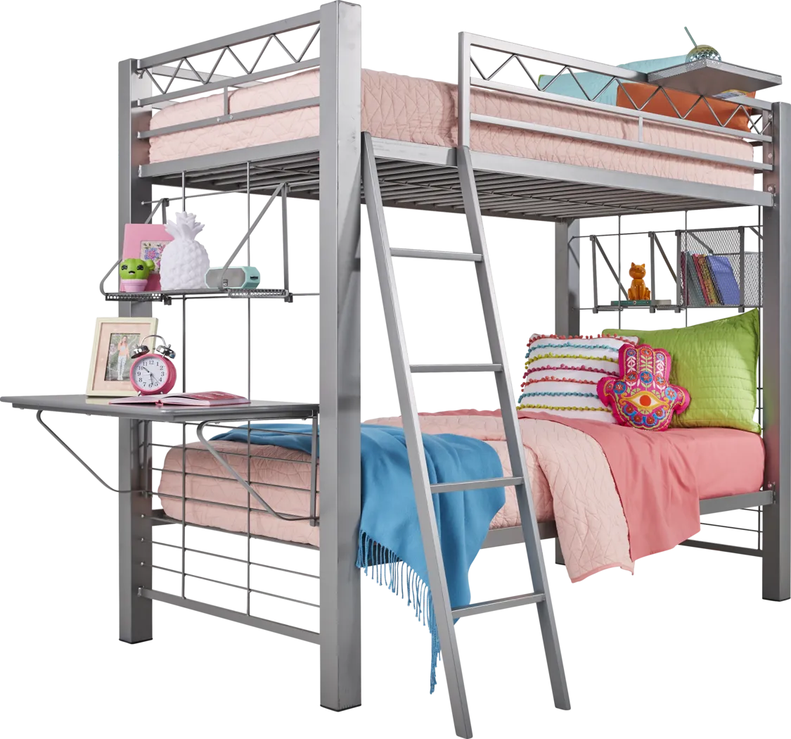 Build-A-Bunk Gray Full/Full Bunk Bed With Gray Accessories - Thumbnail - Image 1