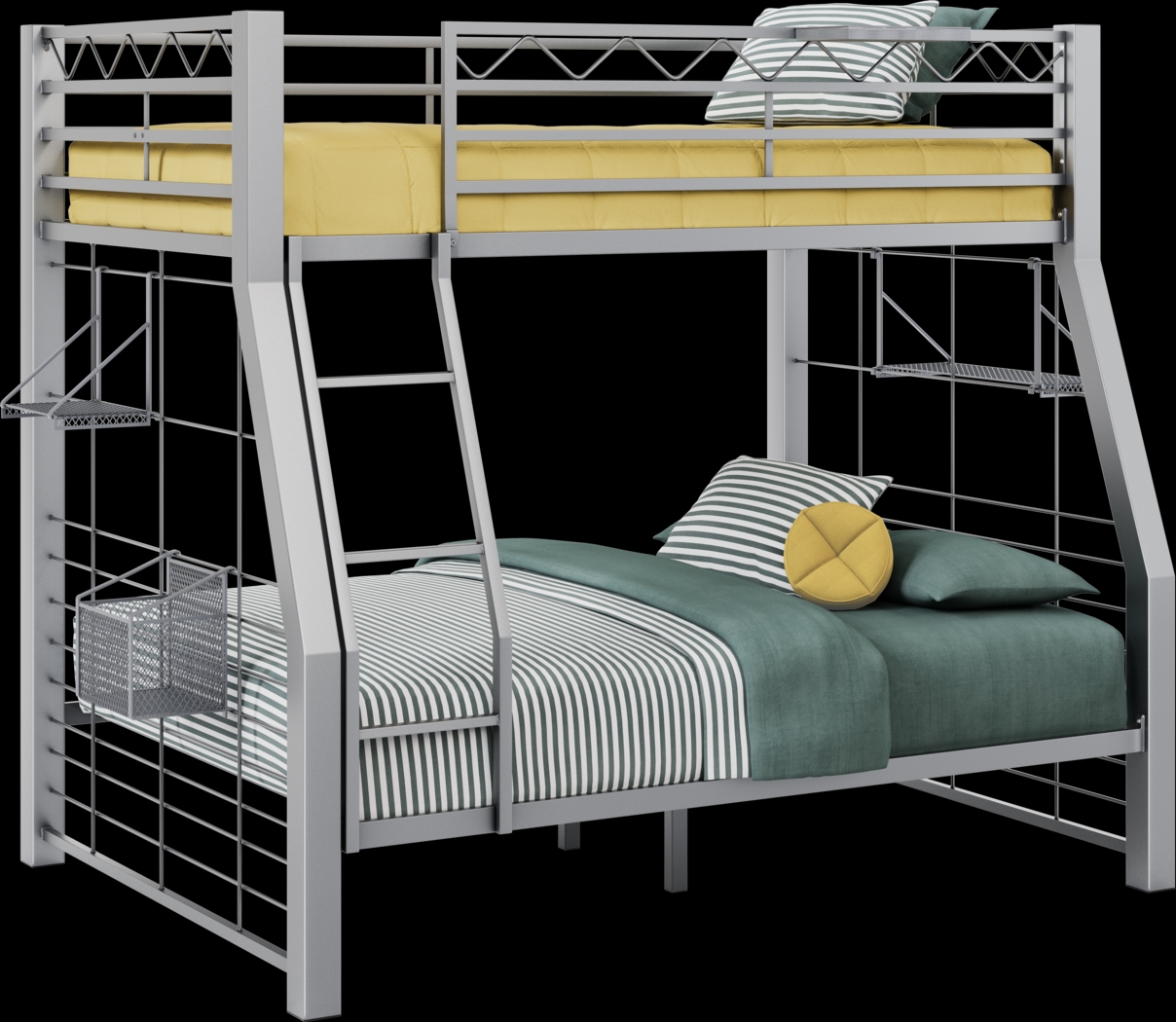 Build-A-Bunk Gray Twin/Full Bunk Bed with Gray Accessories - Thumbnail - Image 1