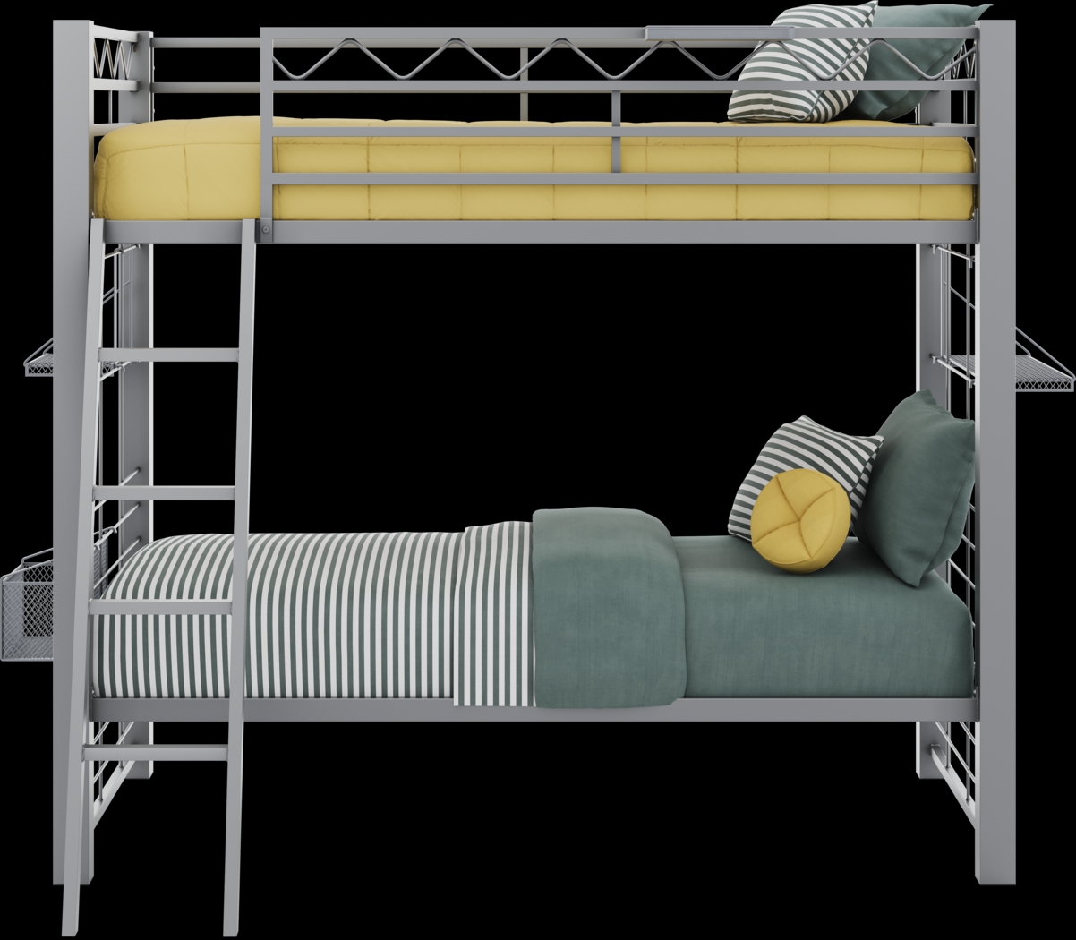 Build-a-Bunk Gray Twin/Twin Bunk Bed With Gray Accessories - Thumbnail - Image 3