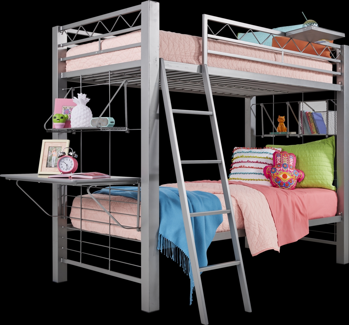 Build-A-Bunk Gray Twin/Twin Bunk Bed With Gray Accessories - Thumbnail - Image 1