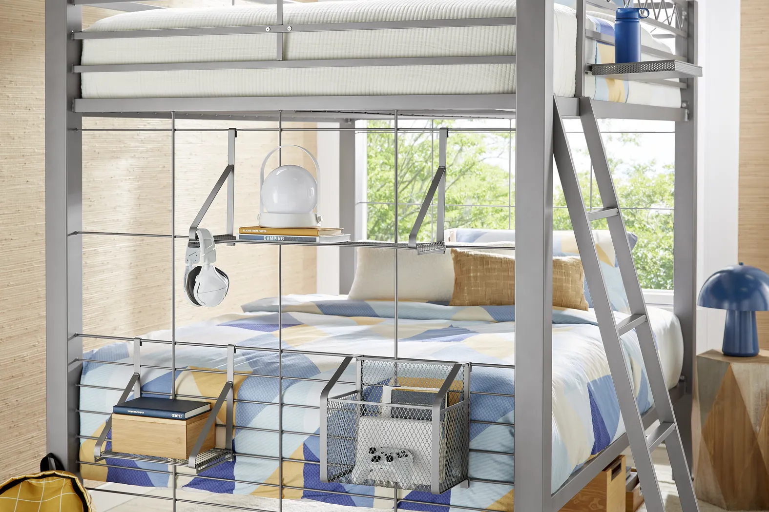 Build-A-Bunk Gray Twin/Twin Bunk Bed With Gray Accessories - Thumbnail - Image 2