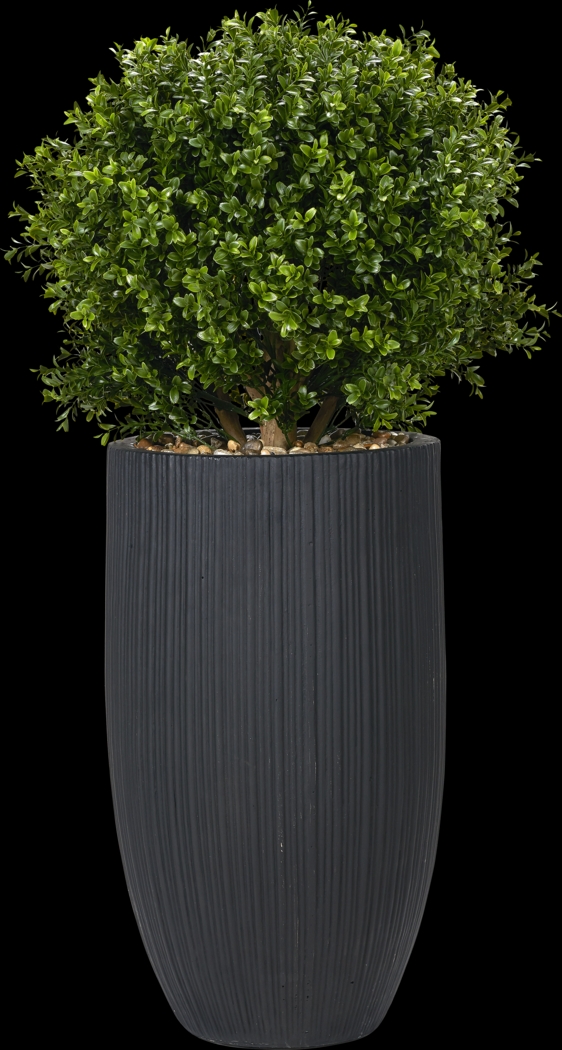Buis Green 41 in. UV Artifical Boxwood Ball in Black Planter - Thumbnail - Image 1