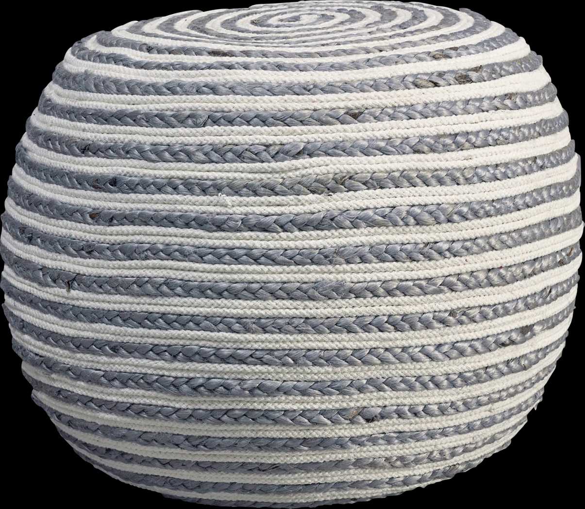 Buitra Gray/White Pouf - Thumbnail - Image 1