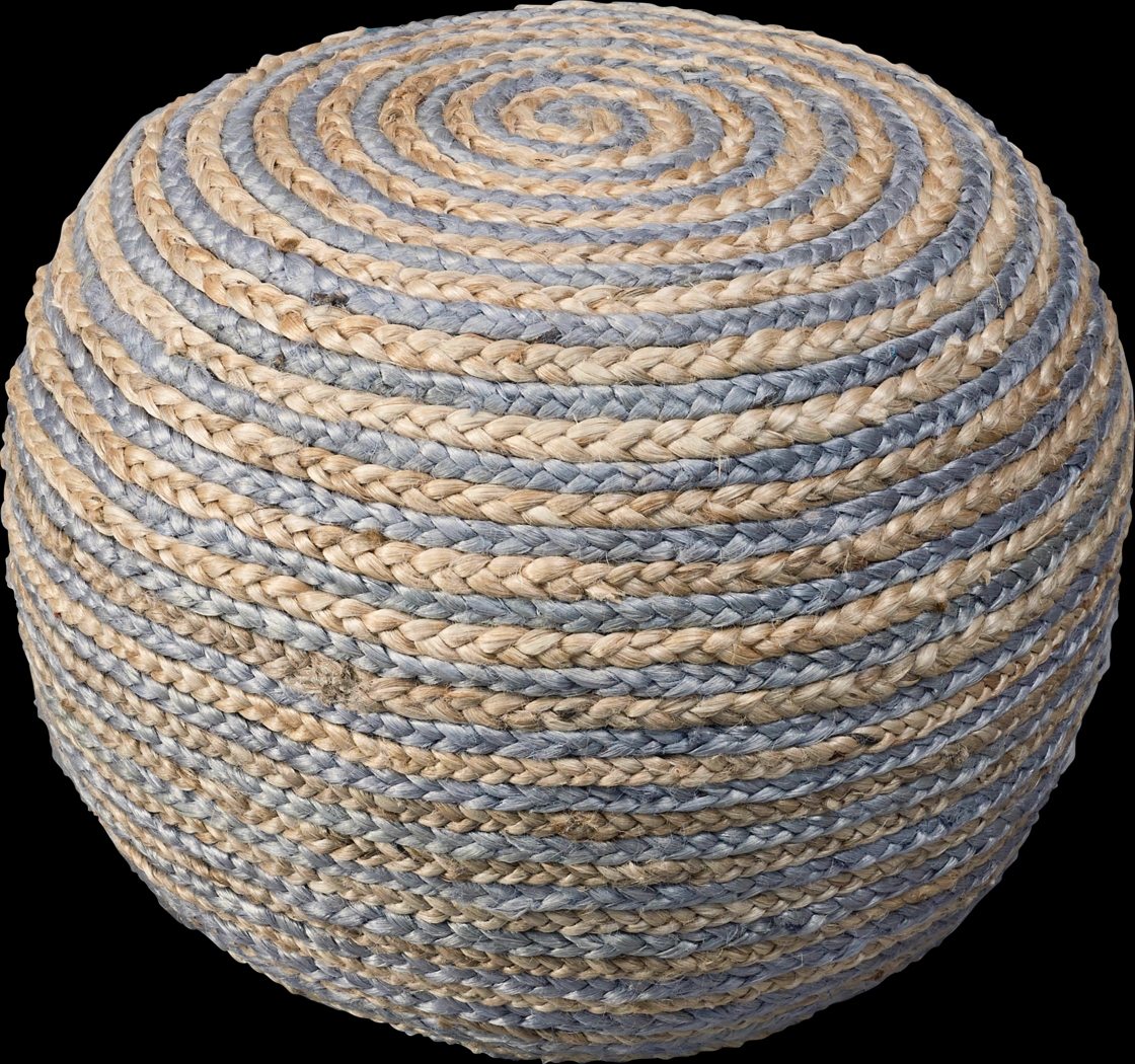 Buitra Tan/Gray Pouf - Thumbnail - Image 1