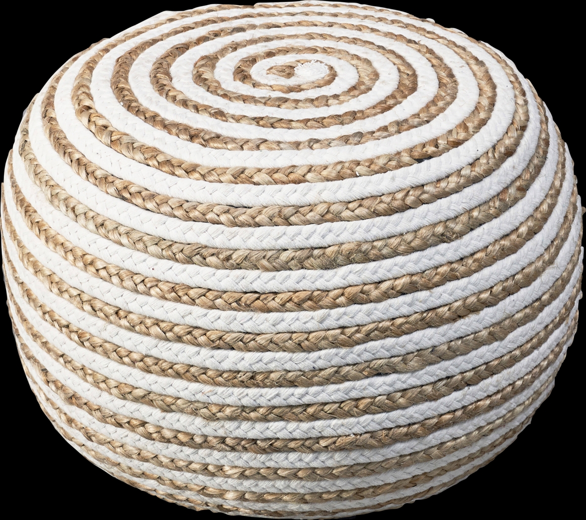 Buitra Tan/White Pouf - Thumbnail - Image 1