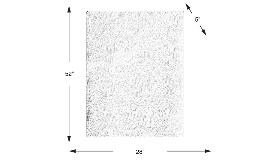 Dimension Image. Please refer to the Dimension Tab on this page for dimension details.