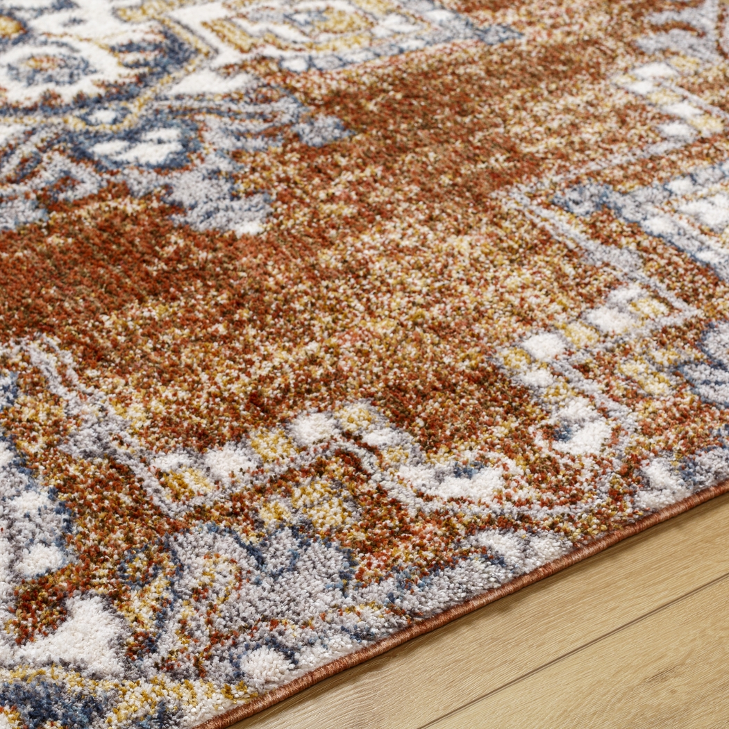 Bungori Orange 5'3 x 7' Area Rug - Thumbnail - Image 5