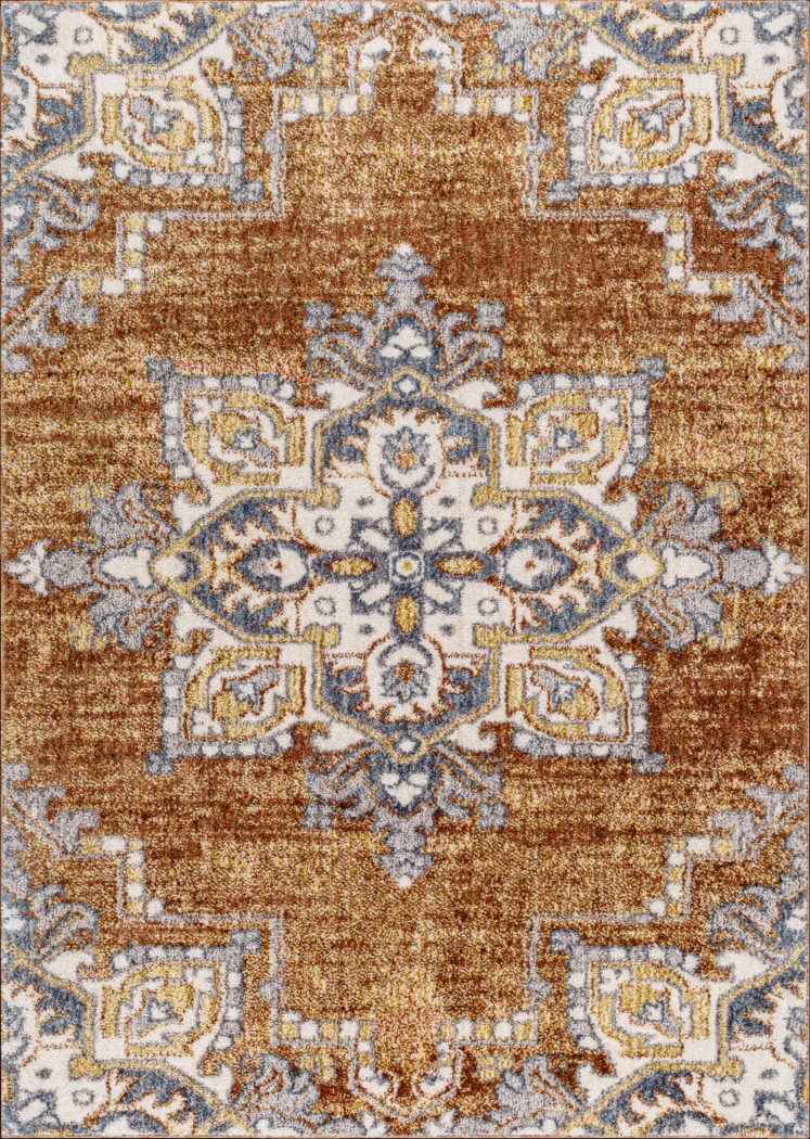 Bungori Orange 5'3 x 7' Area Rug - Thumbnail - Image 1
