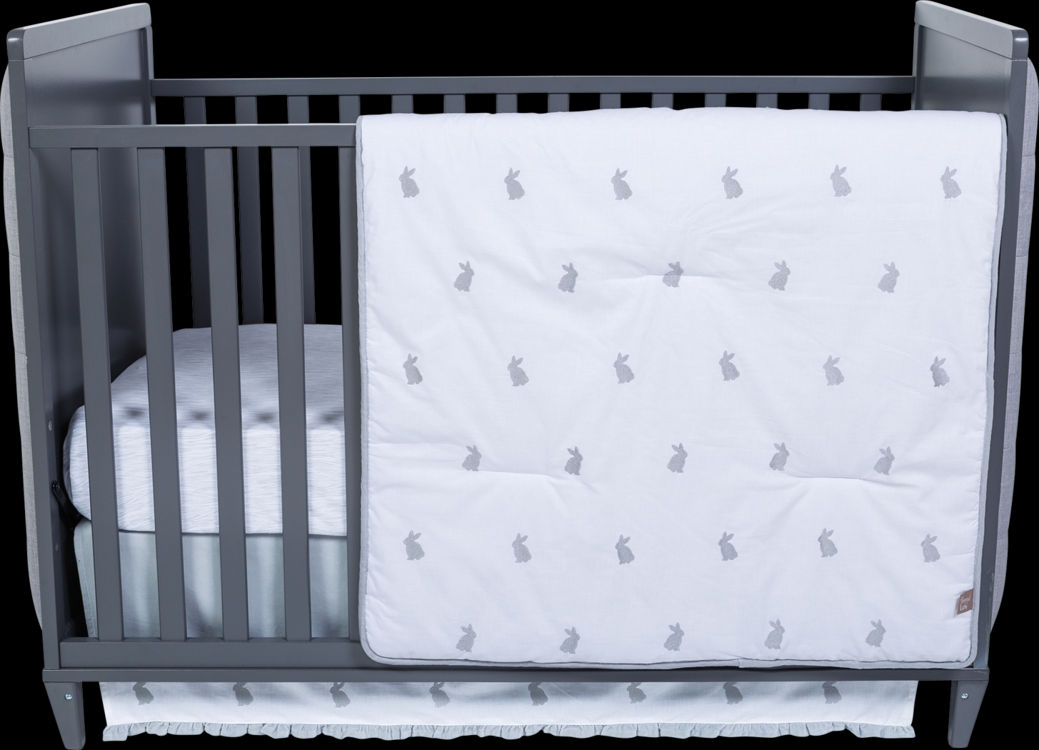 Bunnyville Gray 3 Pc Baby Bedding Set - Thumbnail - Image 3