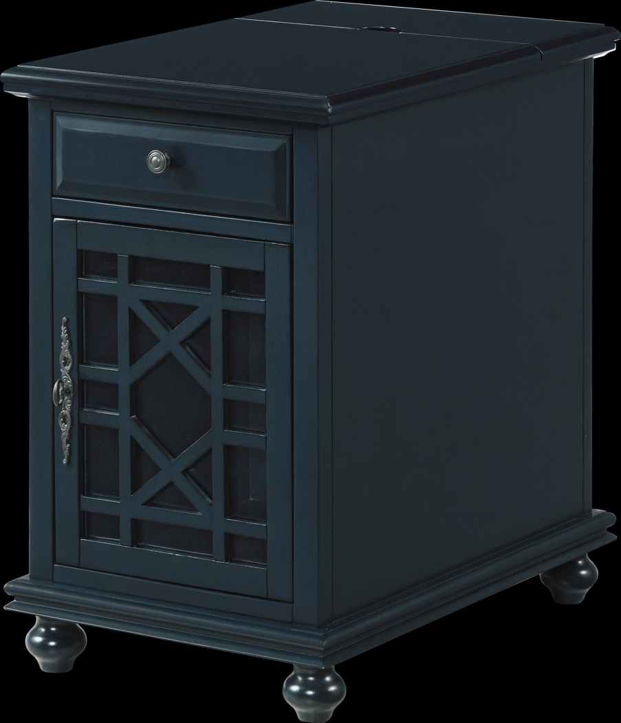 Bunyard Navy Blue Chairside Table - Thumbnail - Image 1