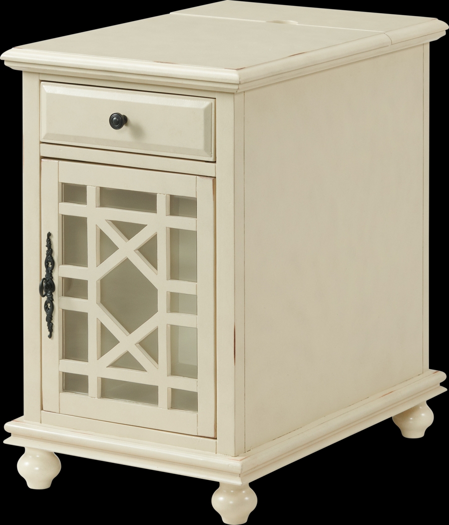 Bunyard White Chairside Table - Thumbnail - Image 1