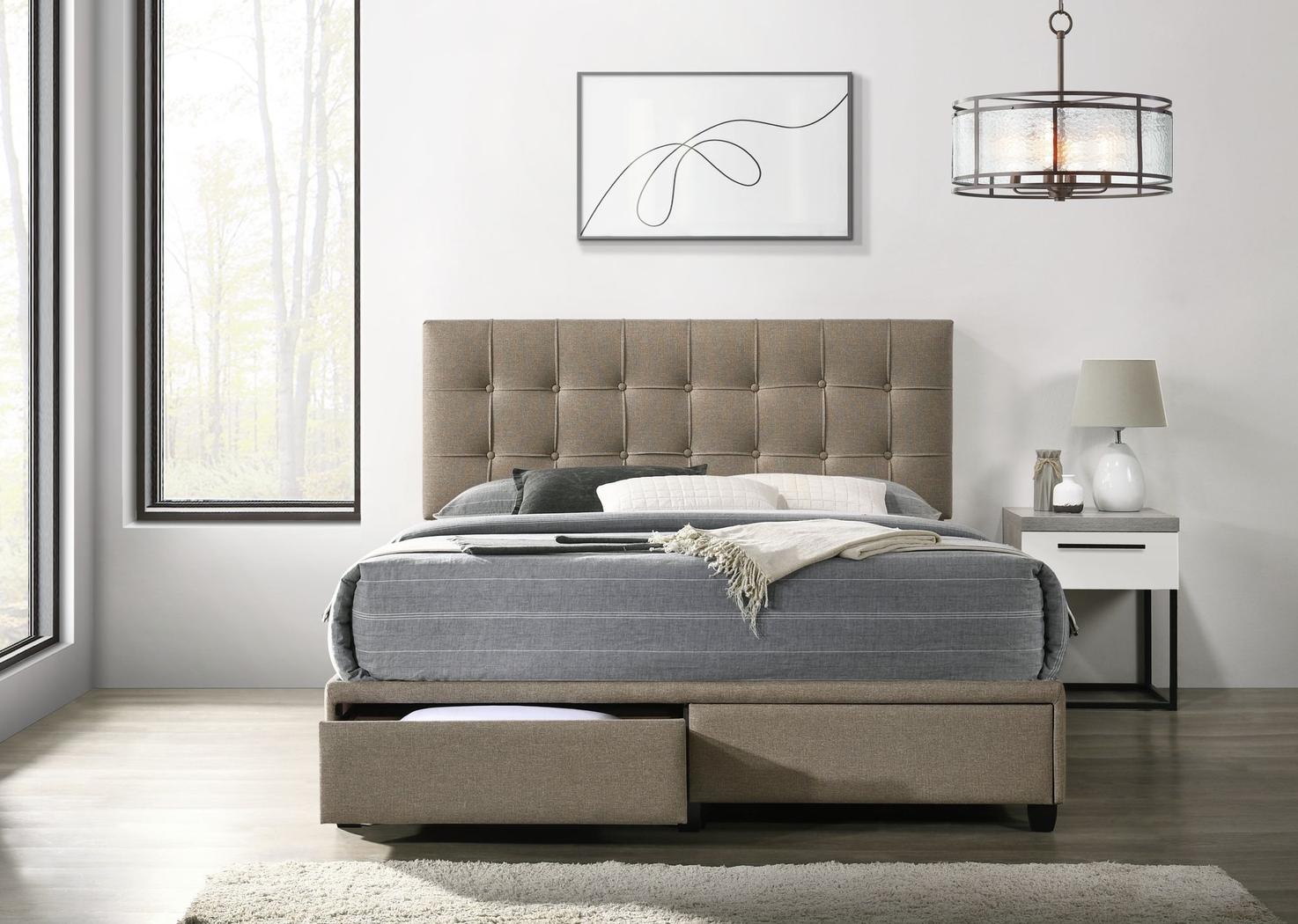 Burchell Brown Queen Platform Storage Bed - Thumbnail - Image 2