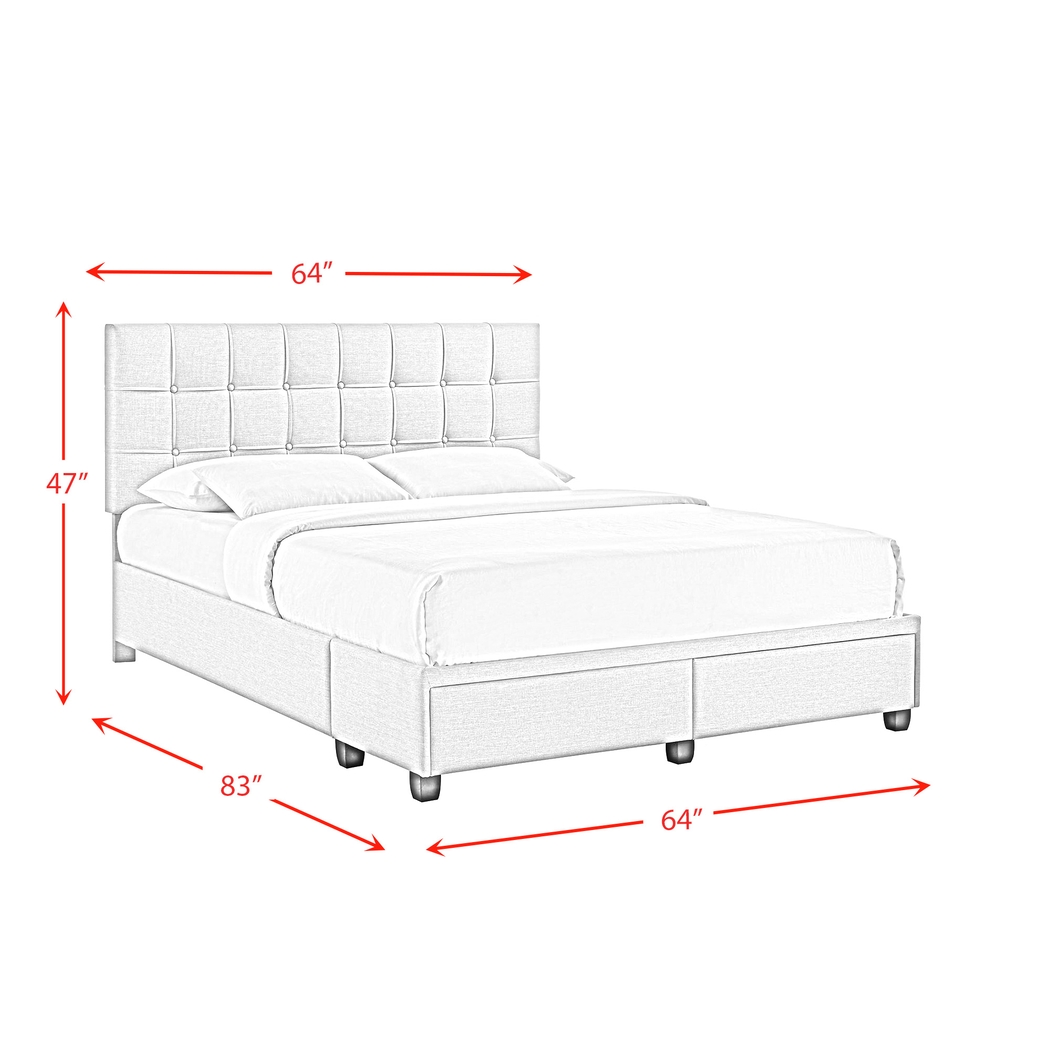 Burchell White Queen Platform Storage Bed - Thumbnail - Image 11