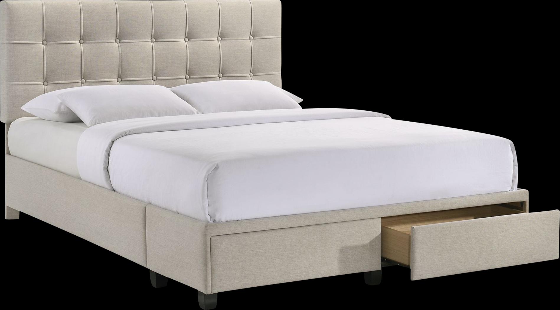 Burchell White Queen Platform Storage Bed - Thumbnail - Image 4