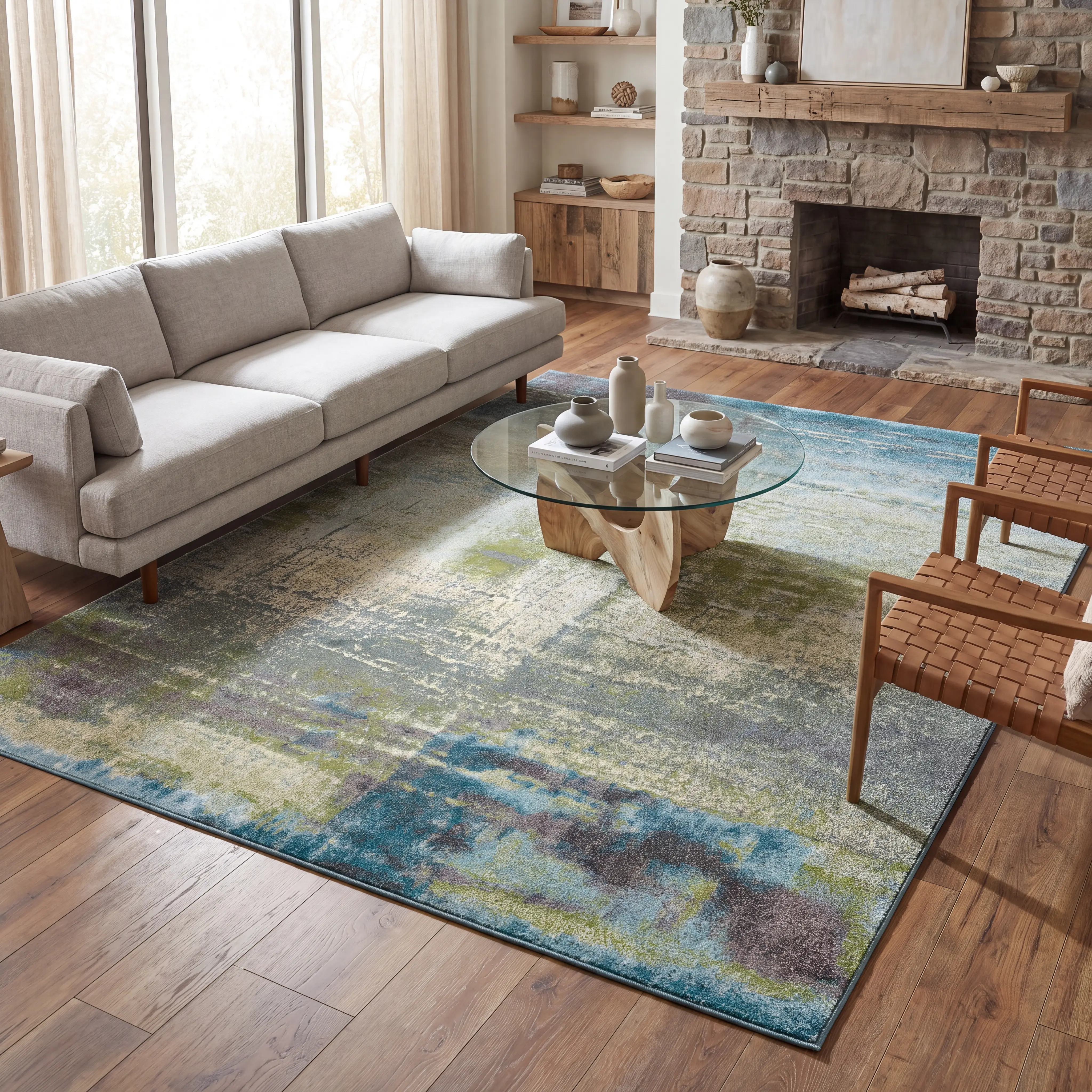 Burchfield Blue 5'3 x 7'7 Rug - Image 2