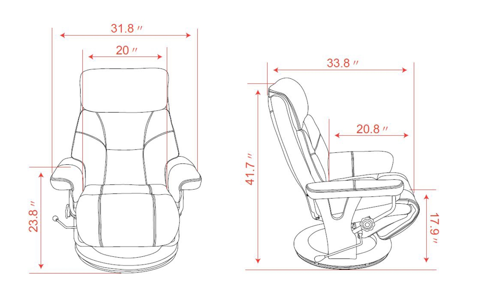 Burdette Brown Recliner - Thumbnail - Image 7