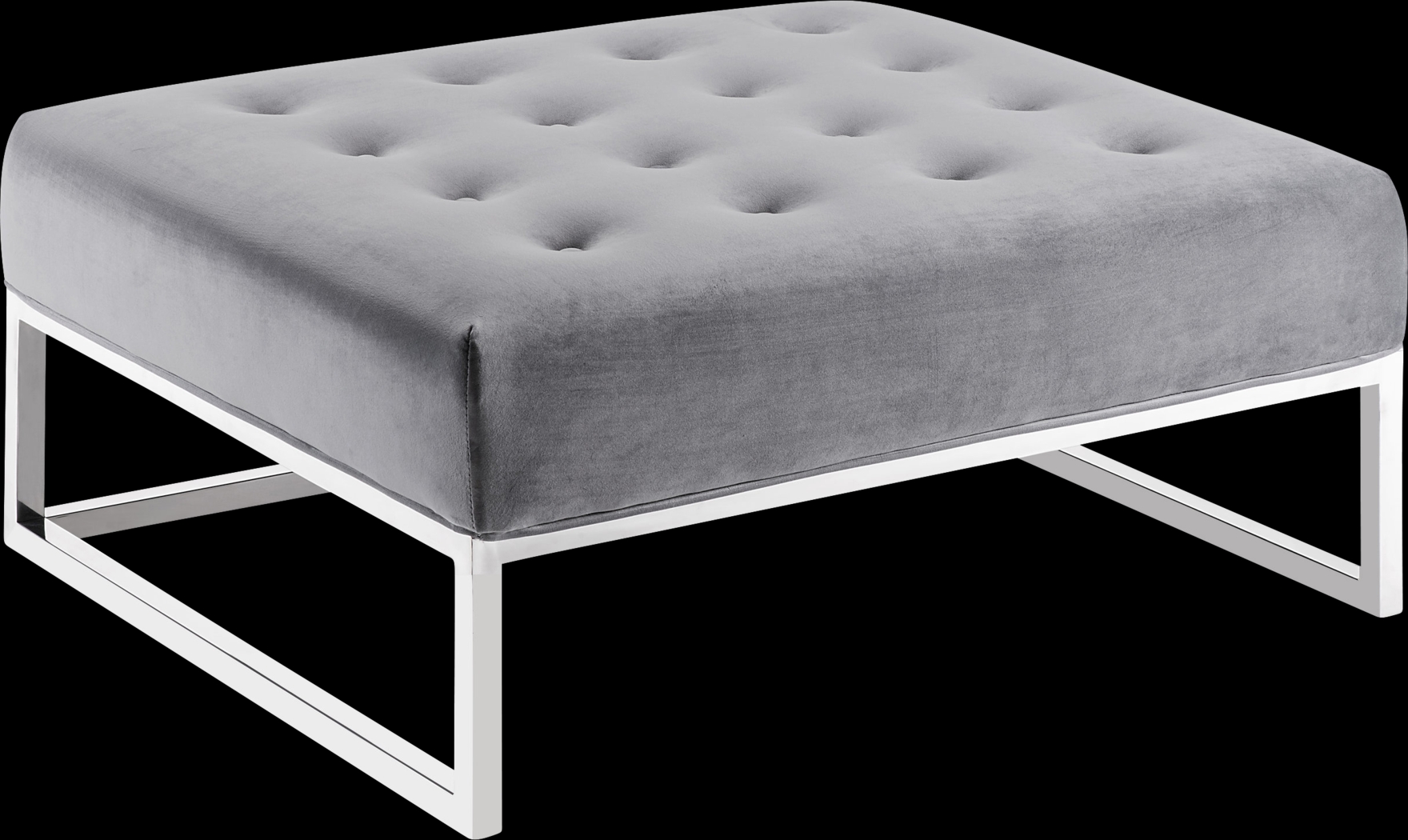 Burgess Gray Ottoman - Thumbnail - Image 1