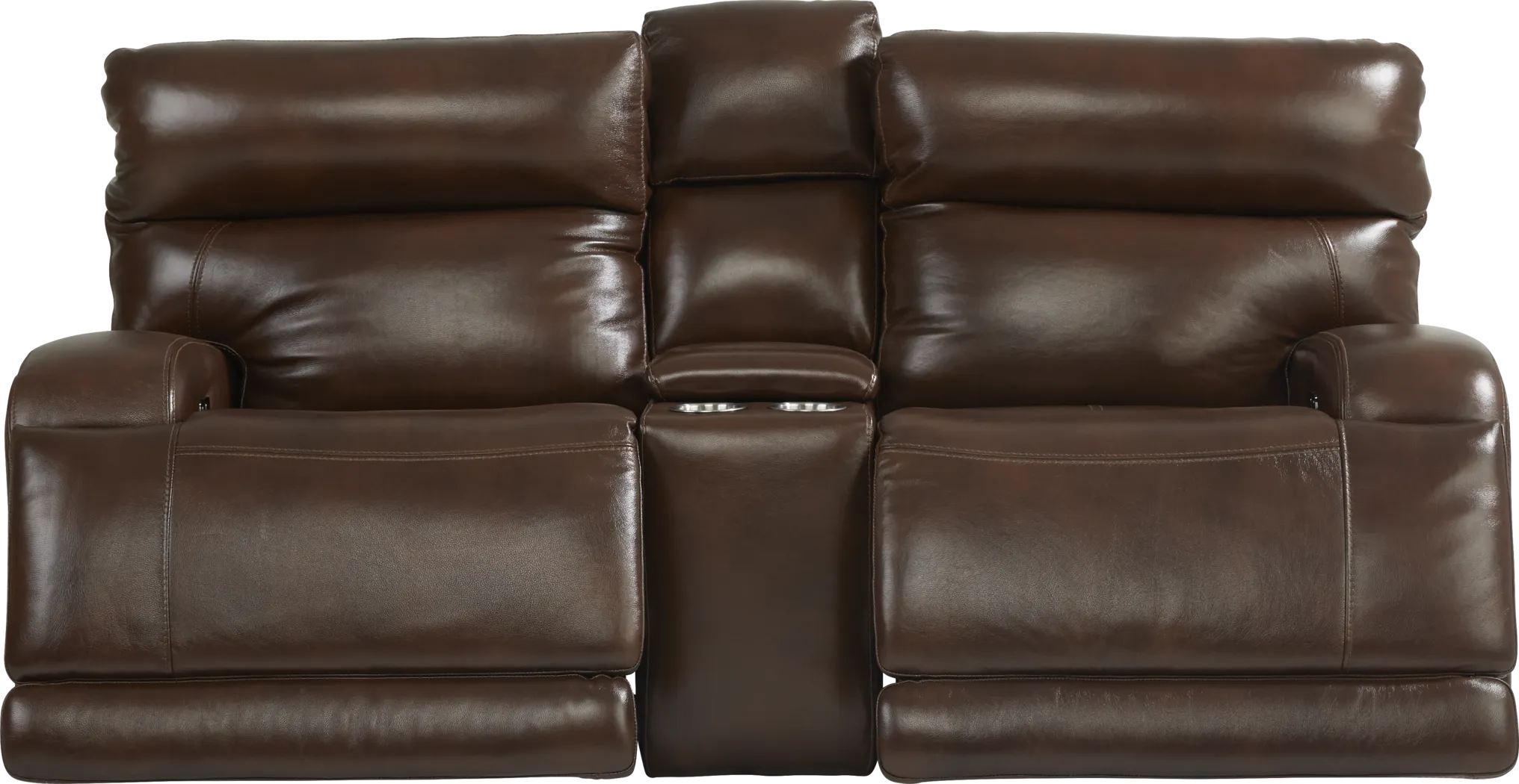 Burgio Brown Leather 5 Pc Reclining Living Room - Thumbnail - Image 3