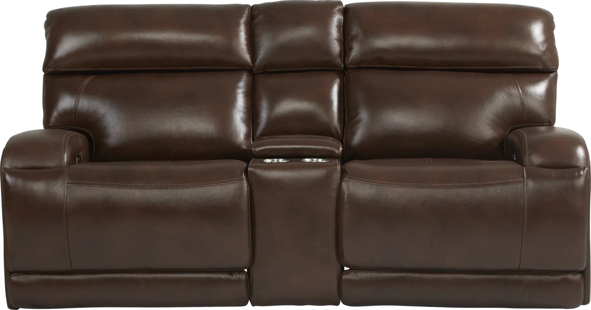 Burgio Brown Leather 5 Pc Reclining Living Room - Thumbnail - Image 2