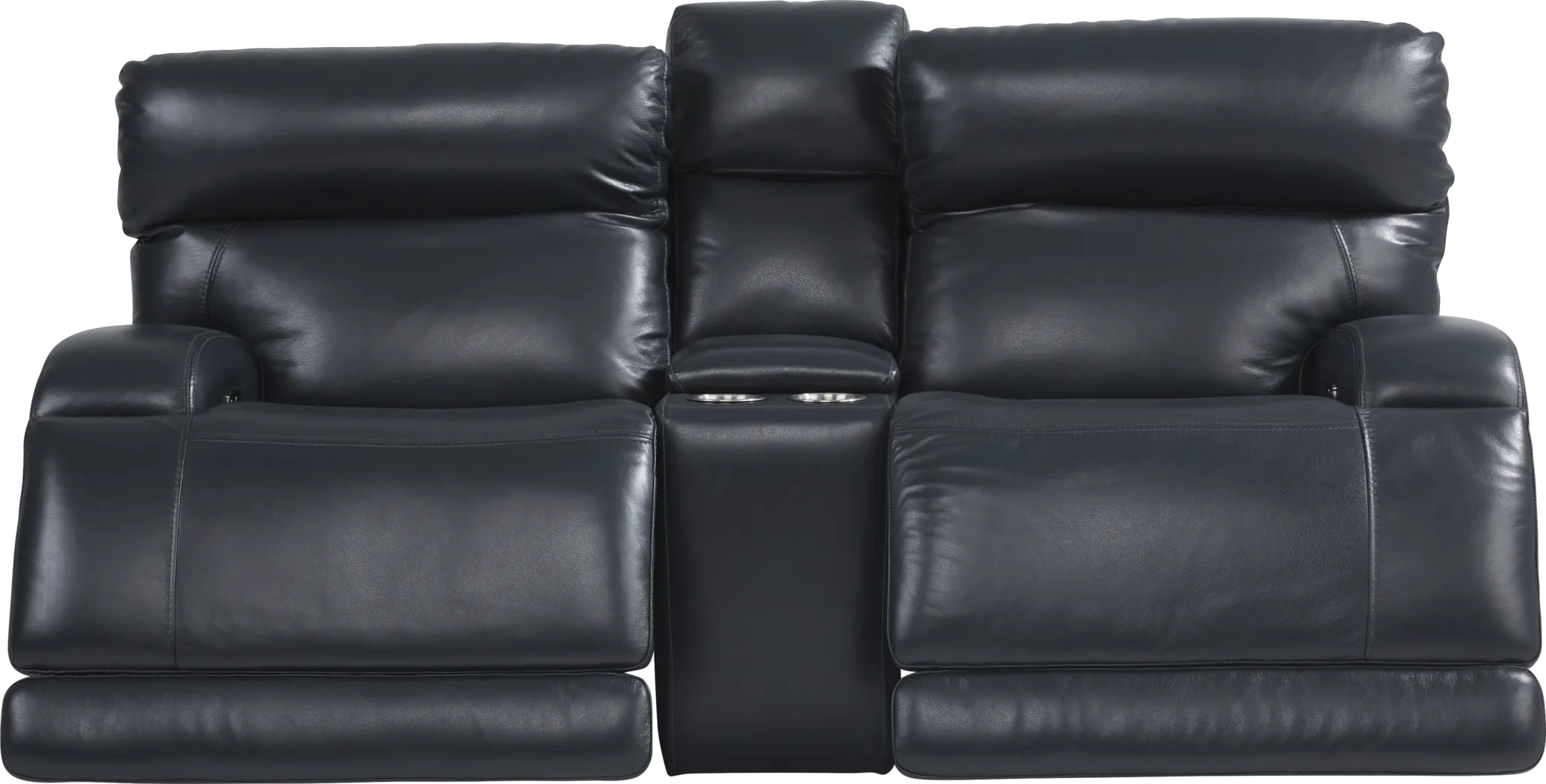 Burgio Navy Leather 3 Pc Reclining Living Room - Thumbnail - Image 3