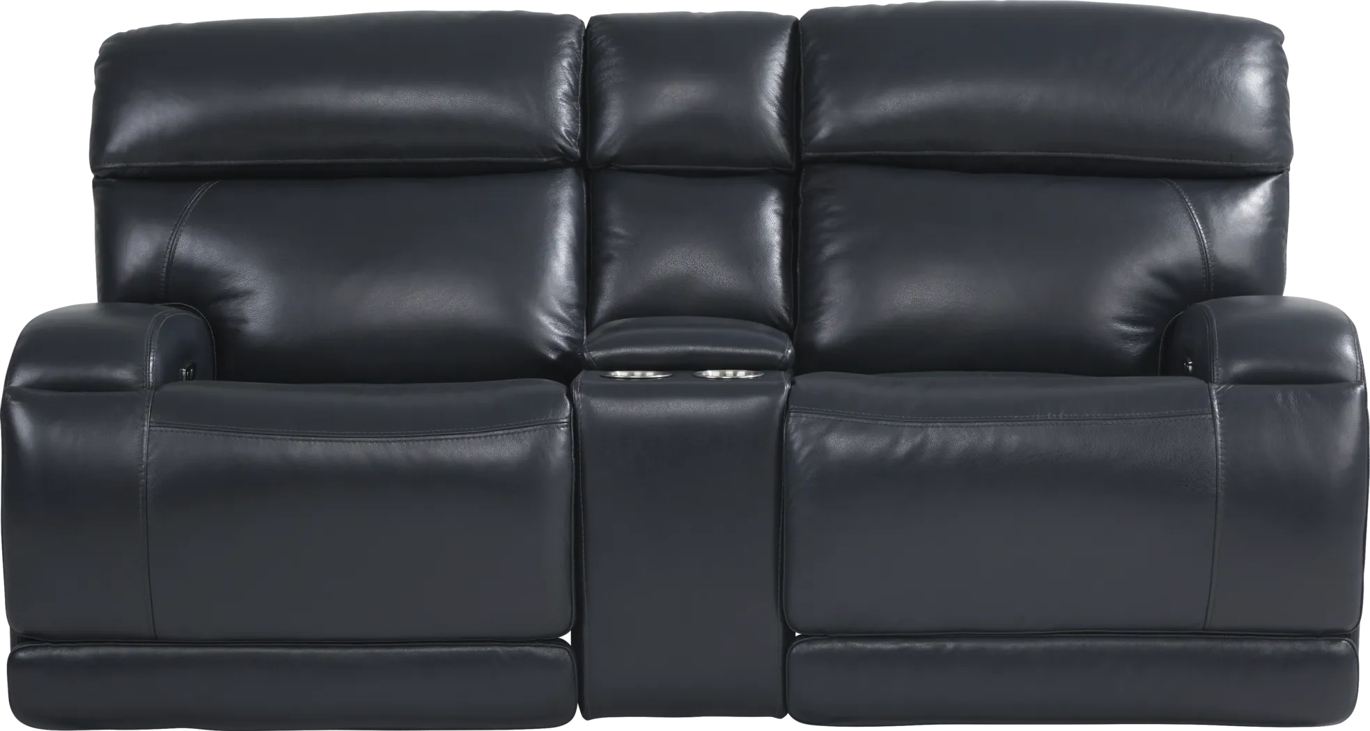Burgio Navy Leather 3 Pc Reclining Living Room - Thumbnail - Image 2