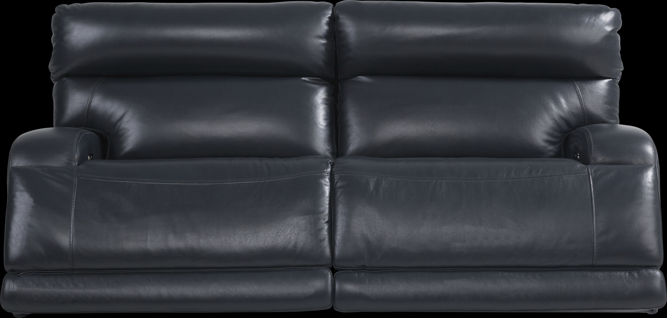 Burgio Navy Leather 5 Pc Living Room with Reclining Sofa - Thumbnail - Image 3