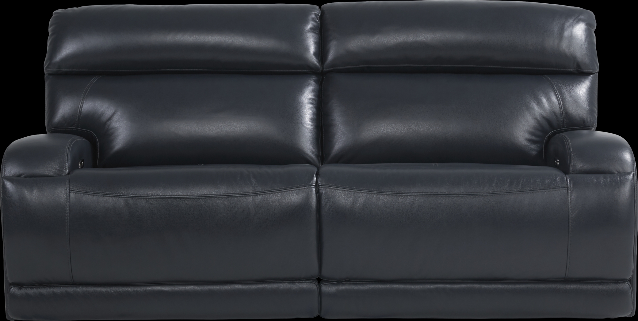 Burgio Navy Leather 5 Pc Living Room with Reclining Sofa - Thumbnail - Image 2