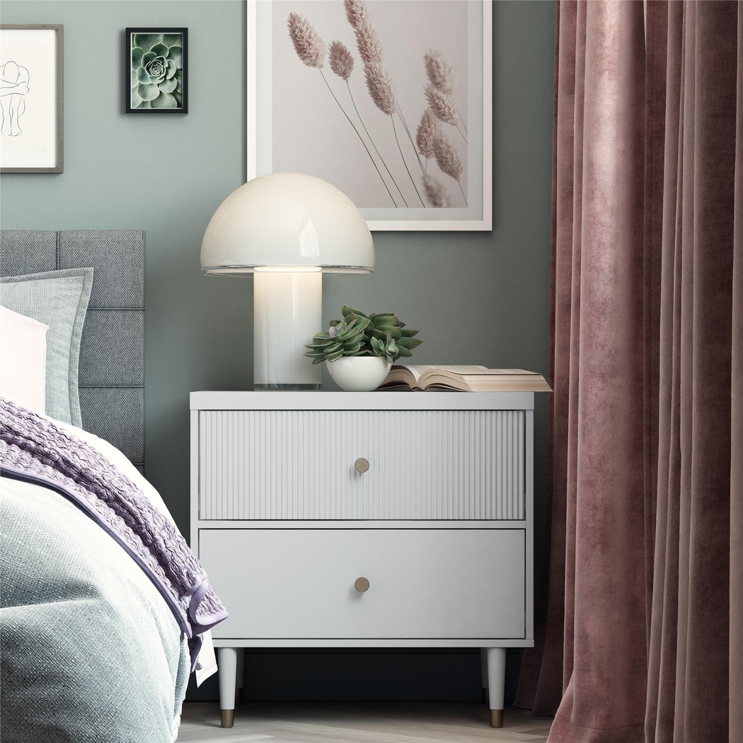 Burieth Dove Gray Nightstand - Thumbnail - Image 2