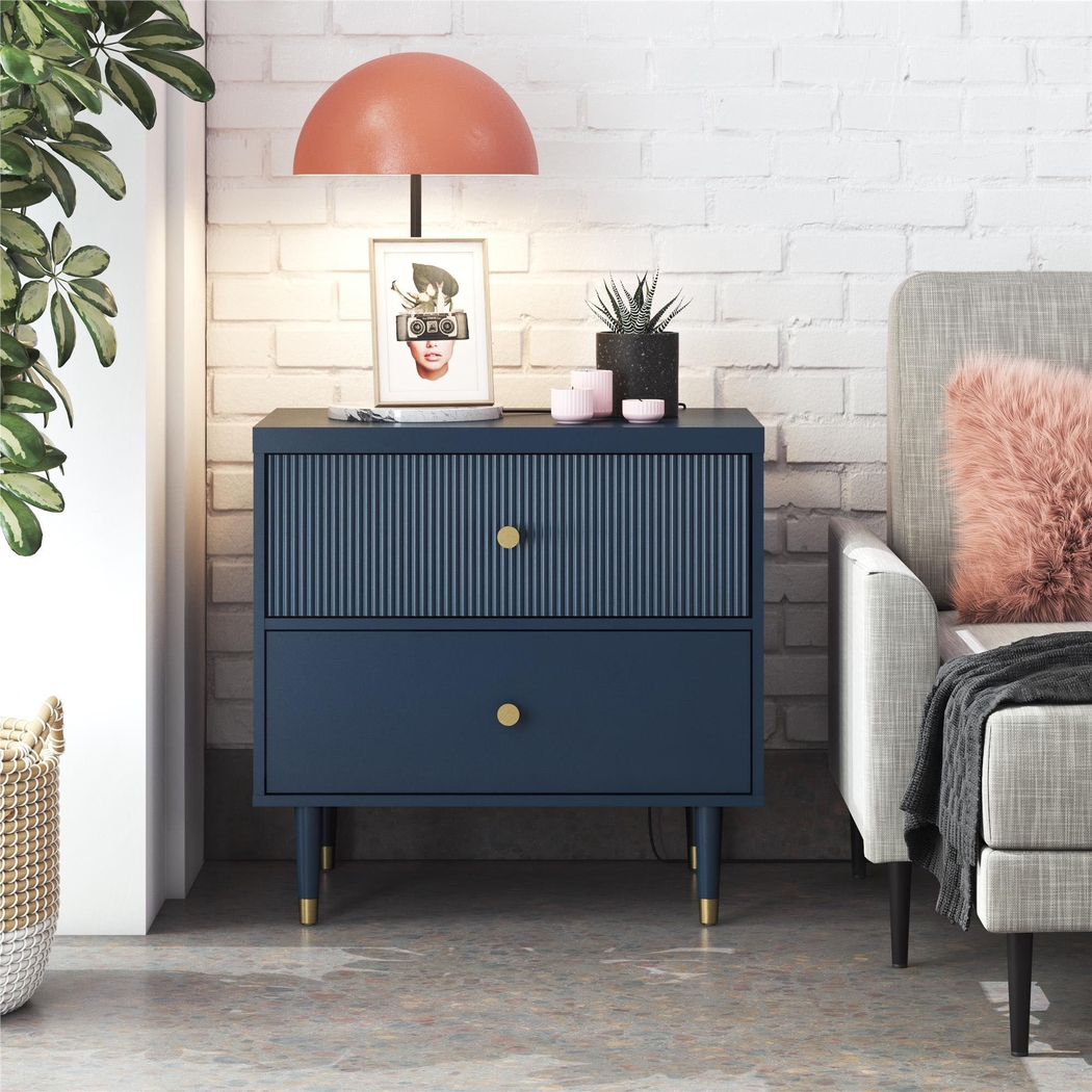 Burieth Navy Nightstand - Thumbnail - Image 2