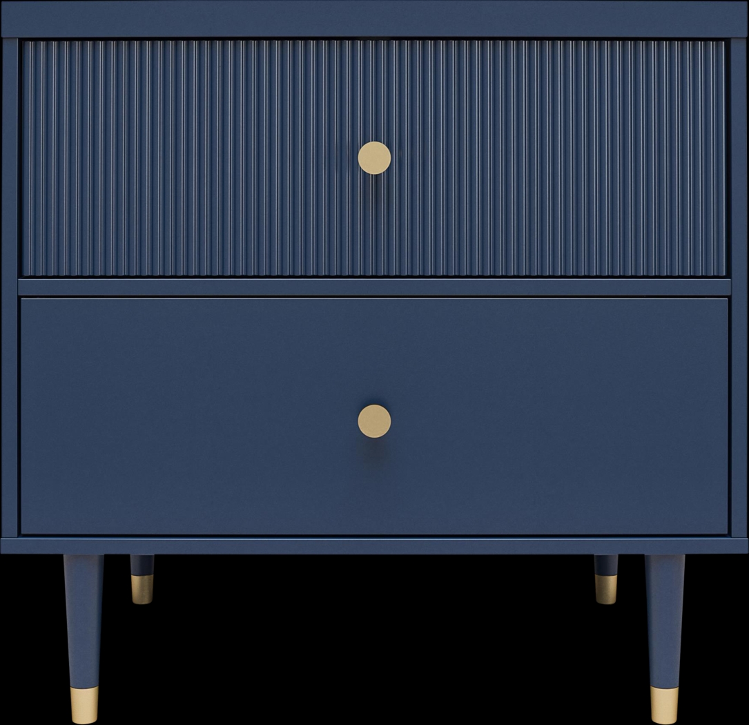 Burieth Navy Nightstand - Thumbnail - Image 1