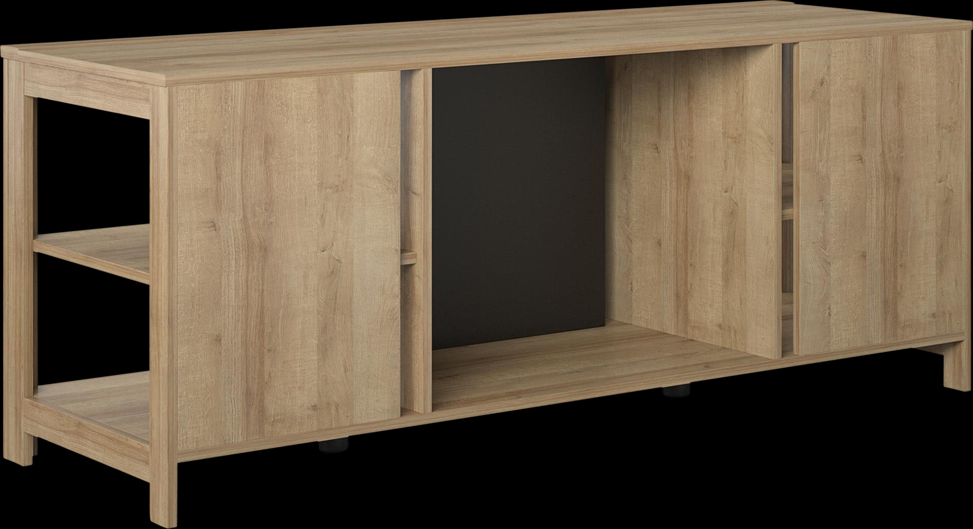 Burkhard Oak 59 in. Console with Electric Fireplace - Thumbnail - Image 7