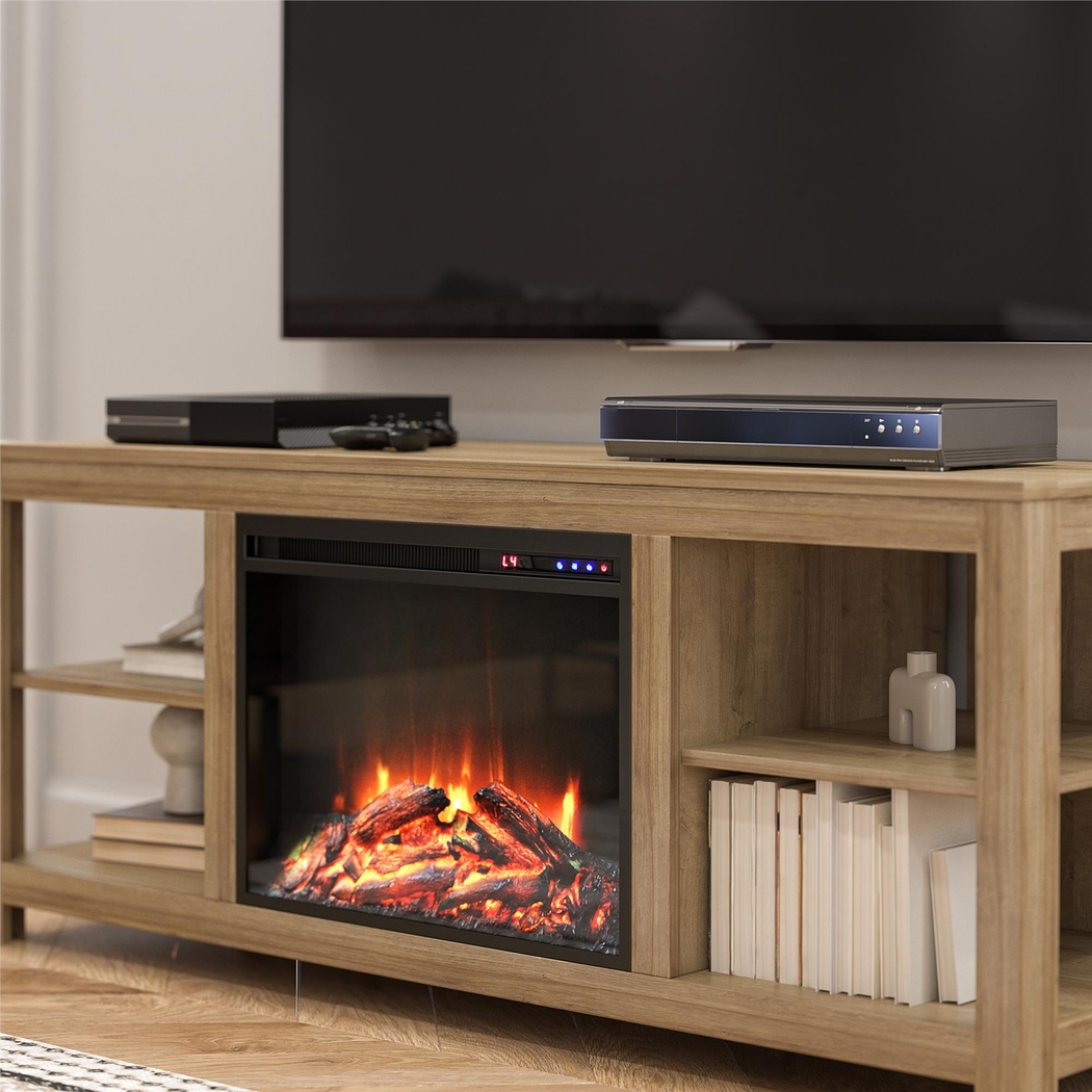 Burkhard Oak 59 in. Console with Electric Fireplace - Thumbnail - Image 9