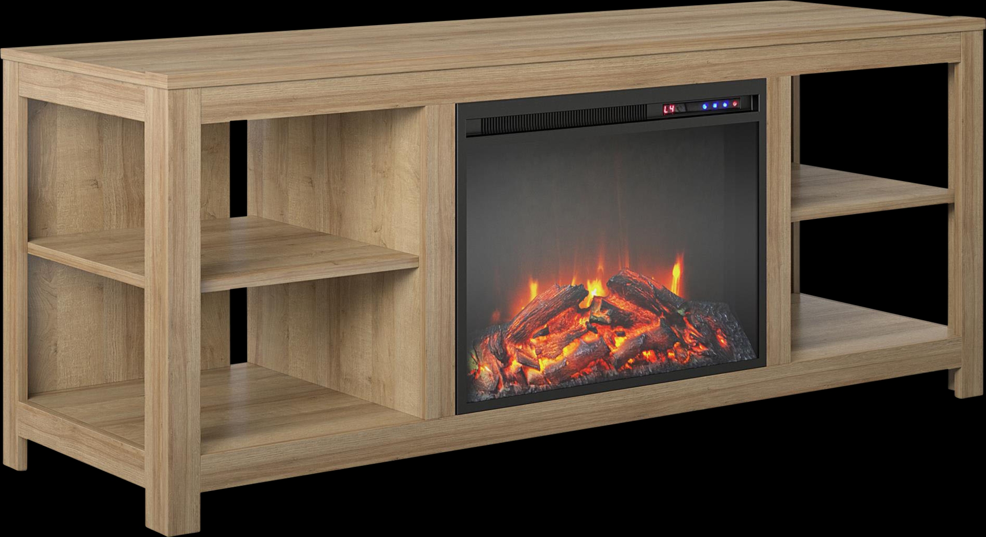 Burkhard Oak 59 in. Console with Electric Fireplace - Thumbnail - Image 1