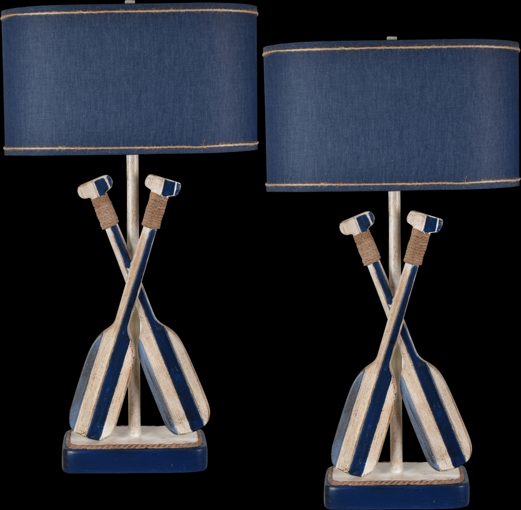 Burkston Blue Lamp, Set of 2 - Thumbnail - Image 1