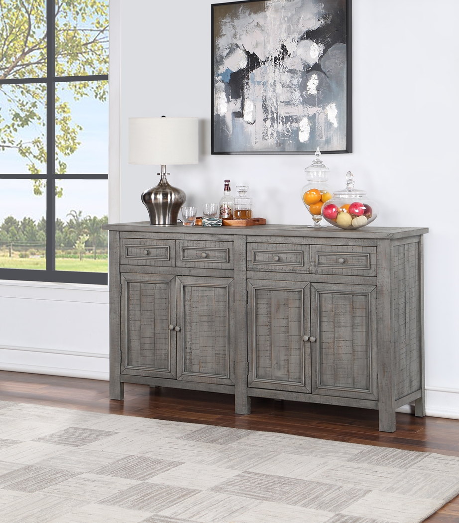 Burkwood Gray Credenza - Thumbnail - Image 2