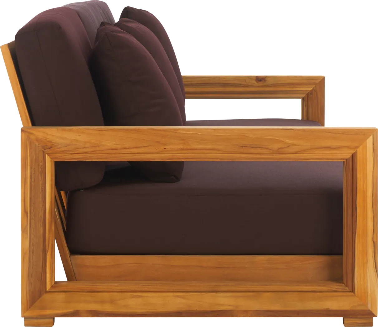Burling Cay Natural Outdoor Sofa with Dark Brown Cushions - Thumbnail - Image 7