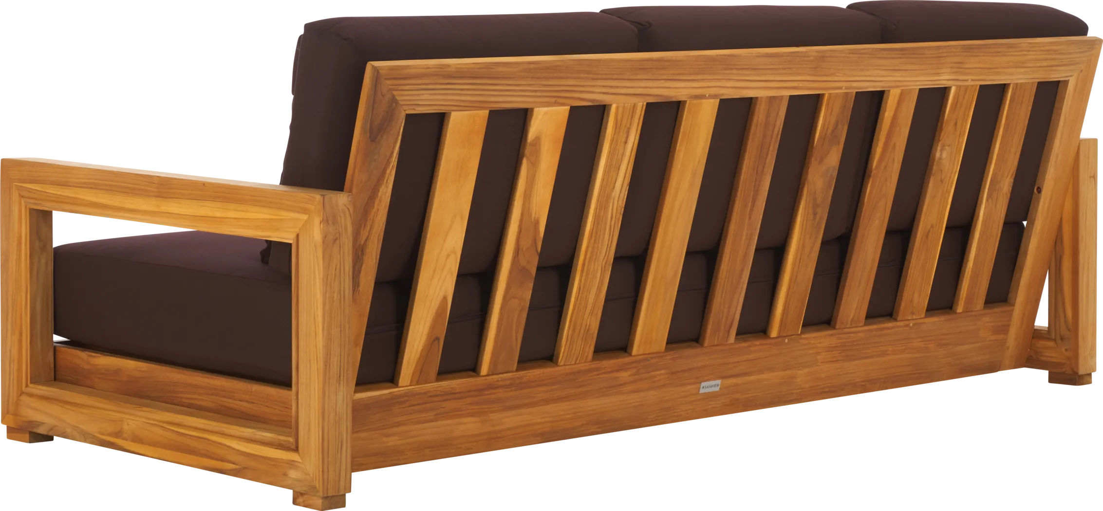 Burling Cay Natural Outdoor Sofa with Dark Brown Cushions - Thumbnail - Image 8