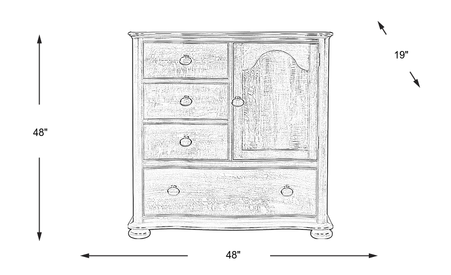 Dimension Image. Please refer to the Dimension Tab on this page for dimension details.