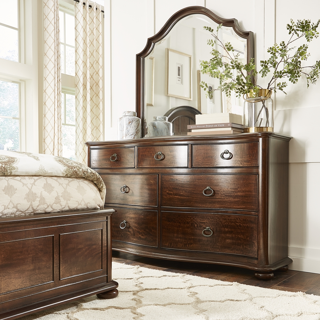 Burnette Brown Cherry 7 Pc King Bedroom - Thumbnail - Image 10