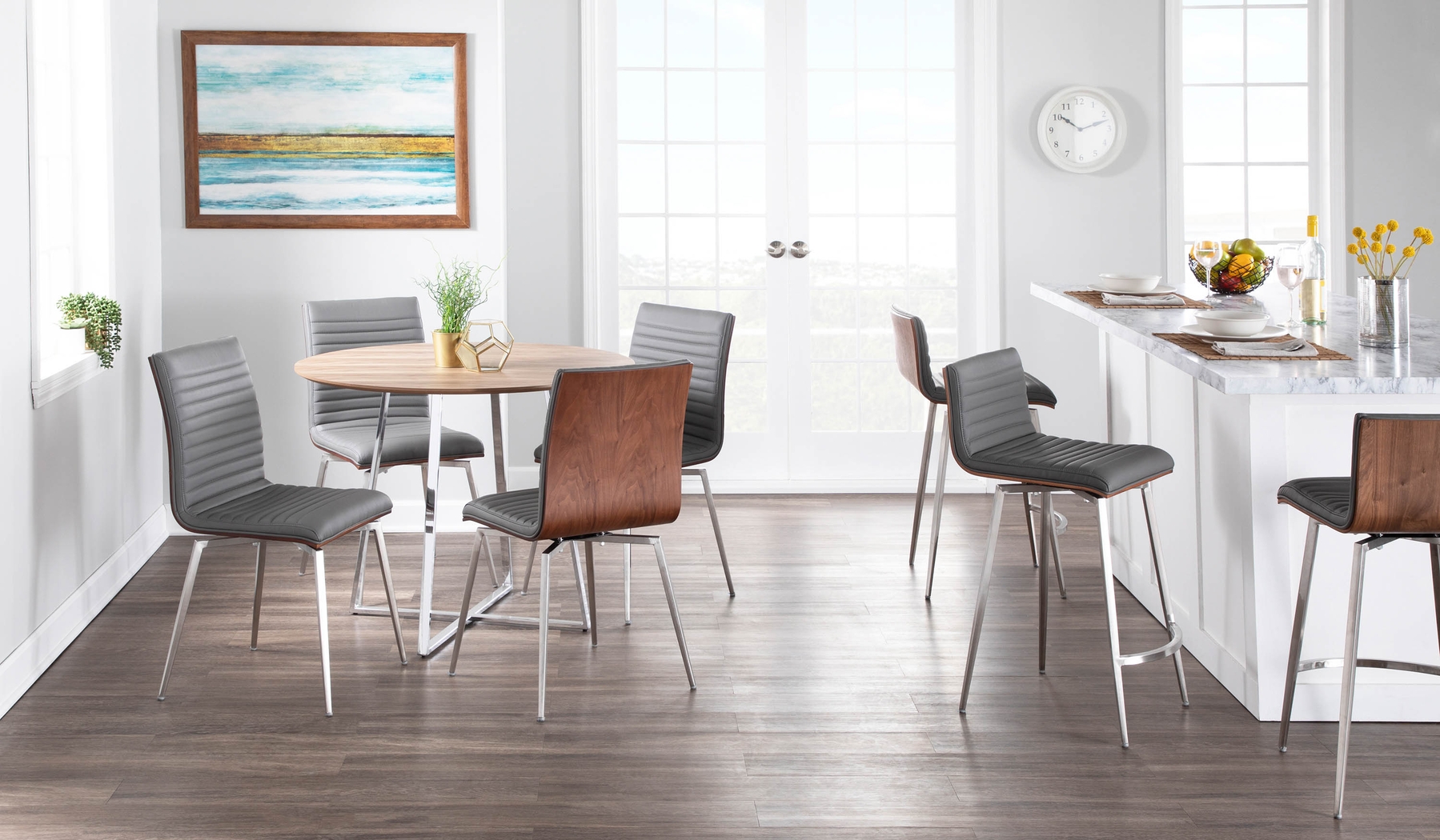 Burnsfield Gray Swivel Side Chair, Set of 2 - Thumbnail - Image 12