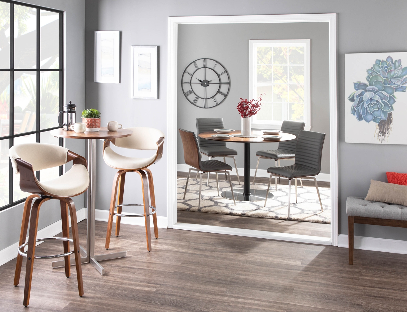 Burnsfield Gray Swivel Side Chair, Set of 2 - Thumbnail - Image 10